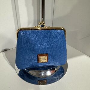 Dooney & Bourke Blue Coin Purse with Gold Accents